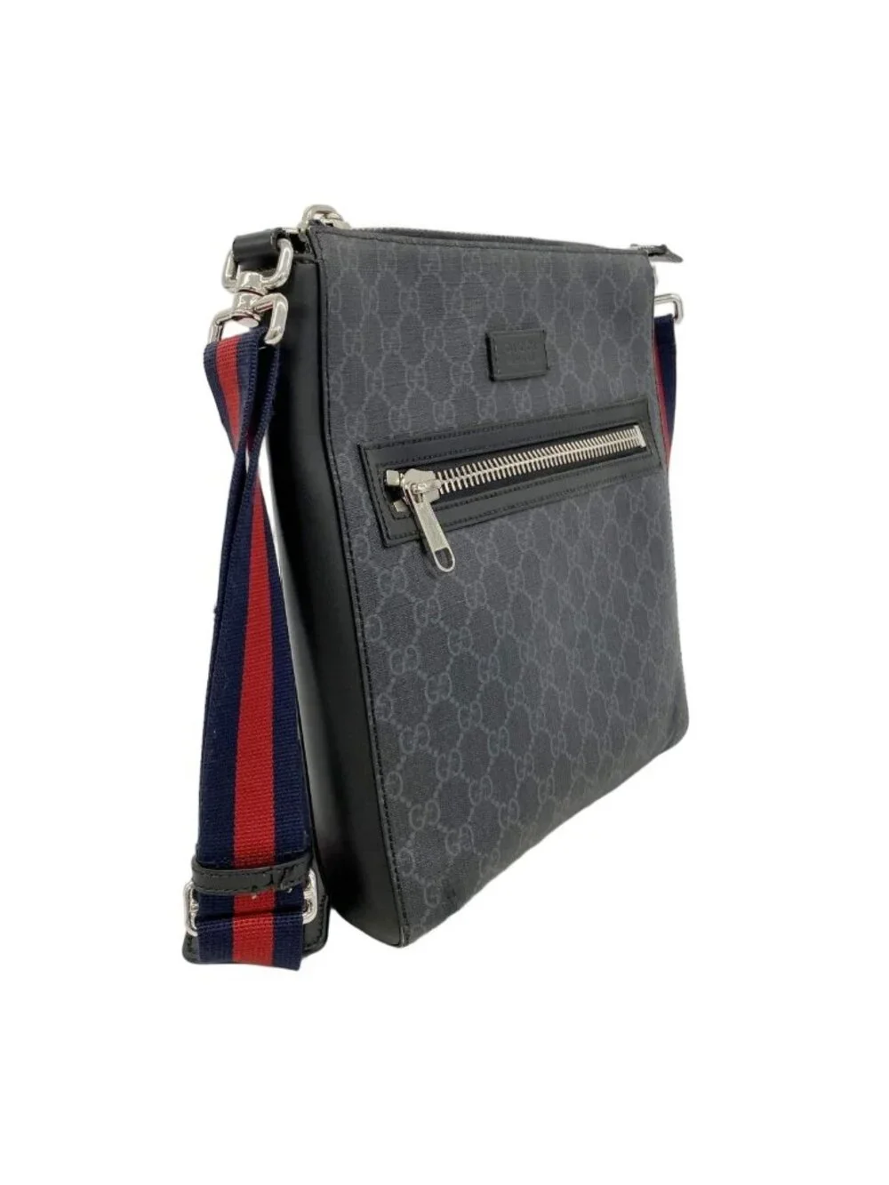 Gucci Shoulder Bag GG Supreme Black Silver
